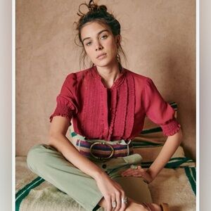 Nwot Sezane Norah Shirt Bougainvillier - Size 34